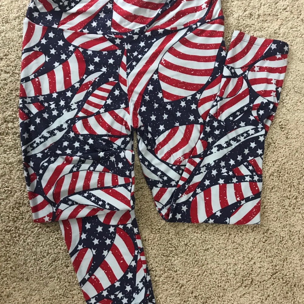 Lula Roe Tall and Curvy Flag Leggings